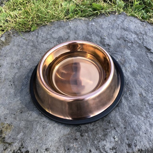 Copper pet bowl