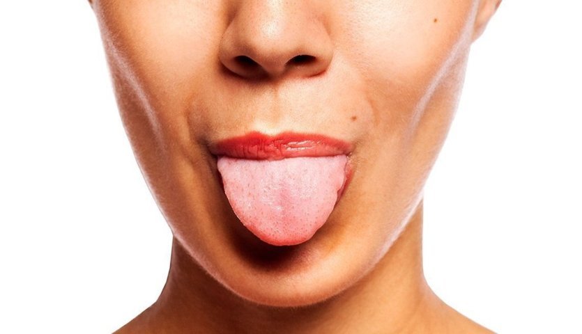 mouth of woman tongue sticking out red lipstick