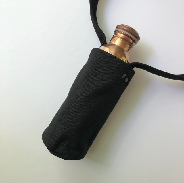 Black Canvas Water Bottle Holder 